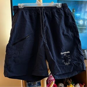 Reebok Workout Shorts with Pockets and Drawstring in Navy
